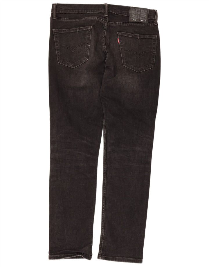 Levi's Hombre 511 Slim Jeans W34 L32 Algodón Negro