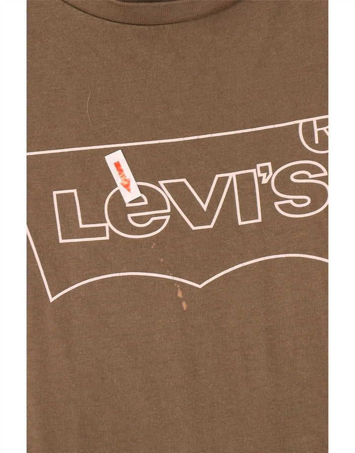 Levi's - Camiseta gráfica para mujer, talla 40, color caqui mediano