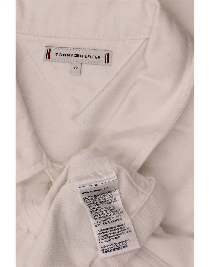 Tommy Hilfiger Chaqueta vaquera para mujer US 12 Grande Algodón blanco