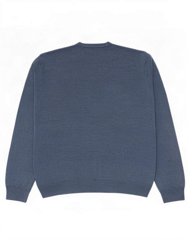 Marks & Spencer - Jersey de cuello redondo para hombre, talla 2XL, acrílico azul
