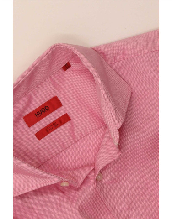 Hugo Boss Camisa Slim Fit para hombre Talla 39 15 1/2 Mediano Rosa