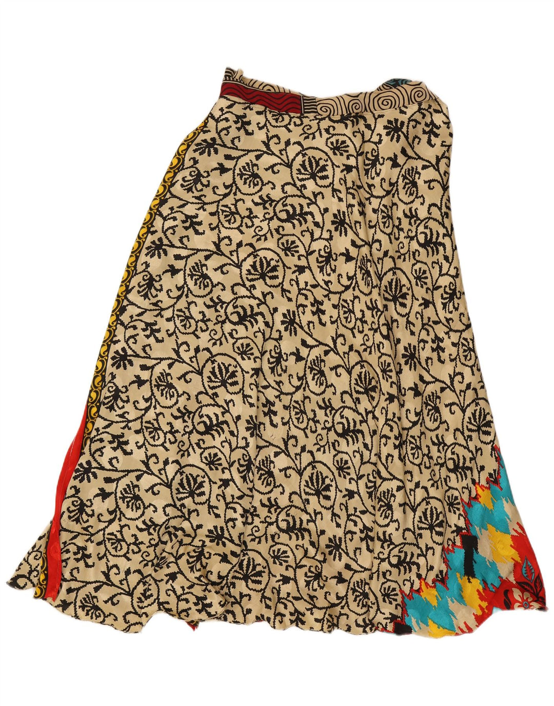 Vintage mujer abrigo falda W34 gran patchwork multicolor