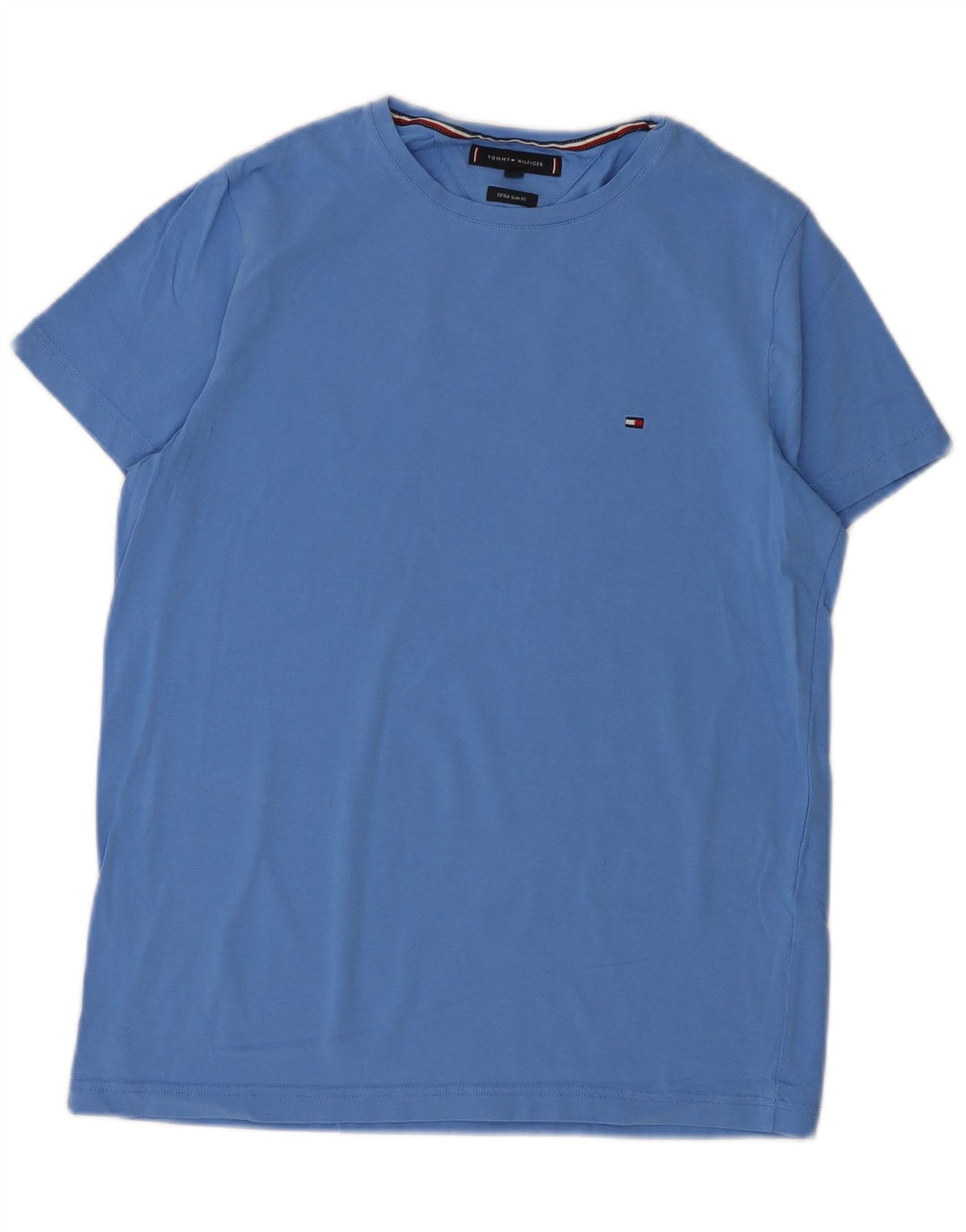 TOMMY HILFIGER Camiseta Extra Slim para Hombre Top Grande Azul Algodón