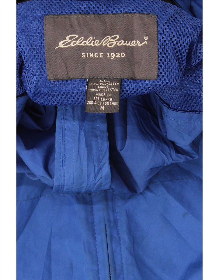 Eddie Bauer Chaqueta impermeable con capucha para hombre UK 38 Poliéster azul medio