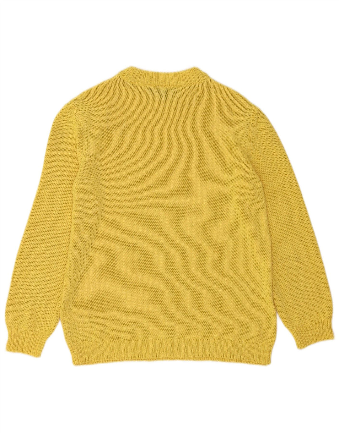Zara Jersey De Cuello Redondo Para Mujer UK 44 Poliéster Amarillo Medio