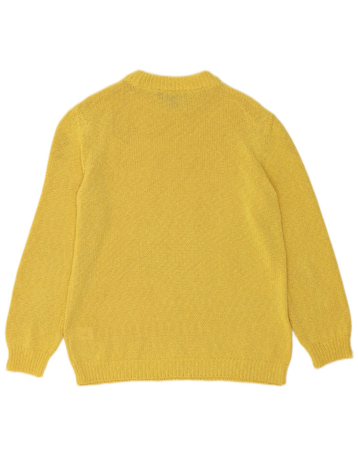 Zara Jersey De Cuello Redondo Para Mujer UK 44 Poliéster Amarillo Medio