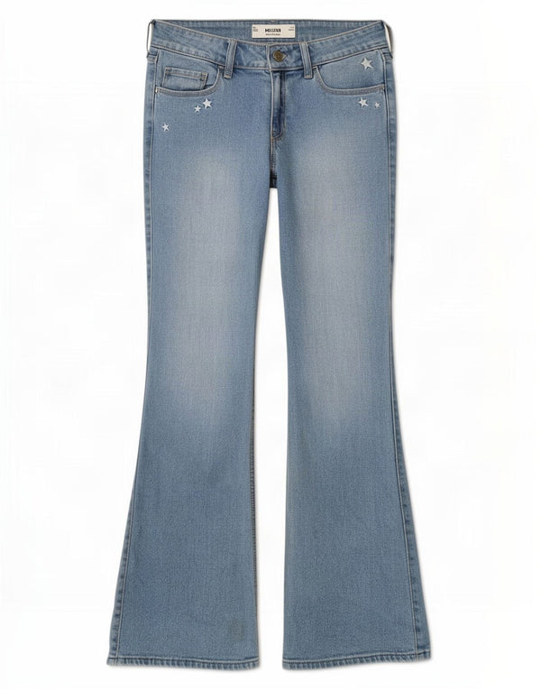 Hollister Vaqueros Bootcut de cintura baja para mujer US 4 Small W27 L30 Algodón azul