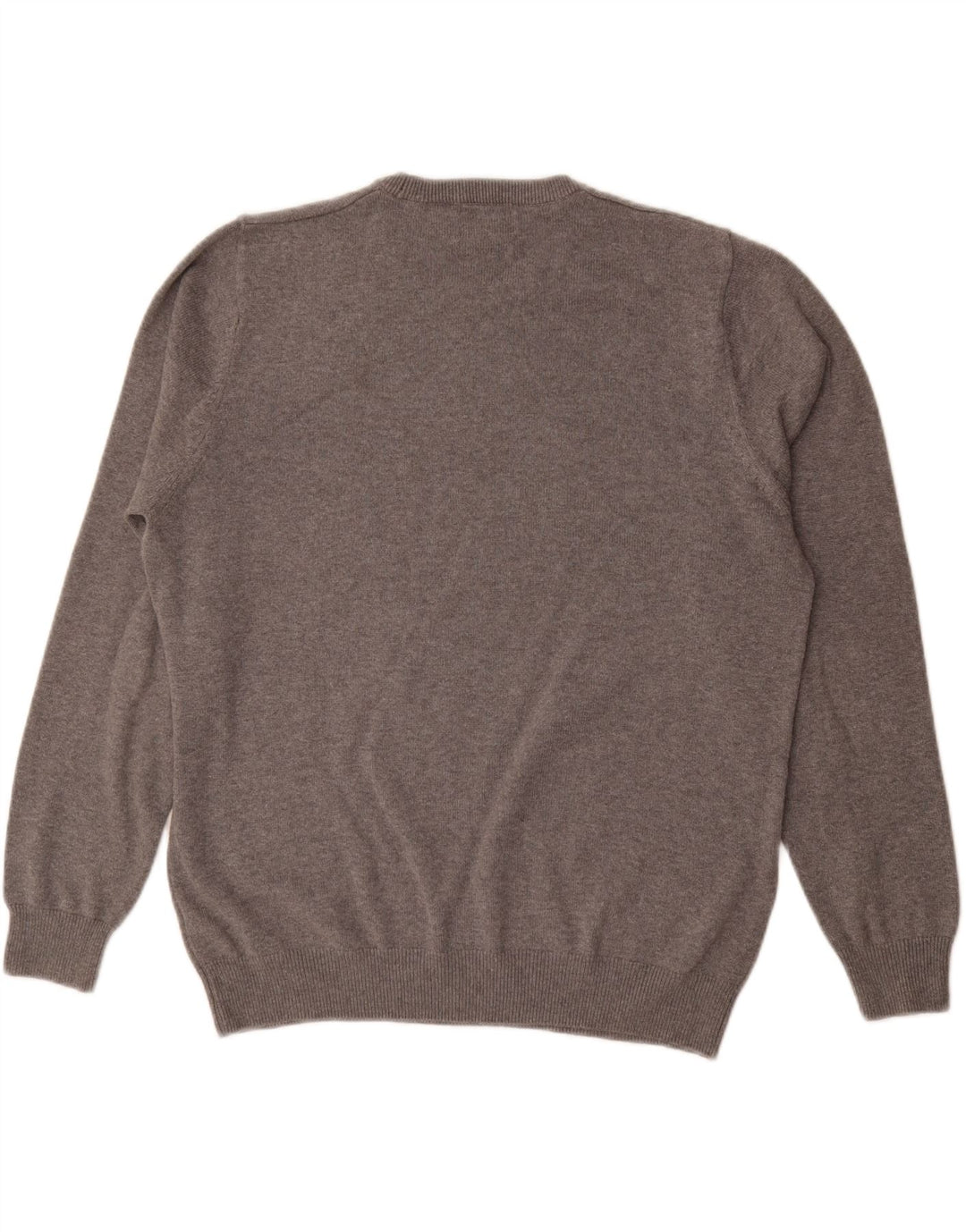 MARKS & SPENCER Jersey de cuello redondo para hombre, talla grande, algodón gris