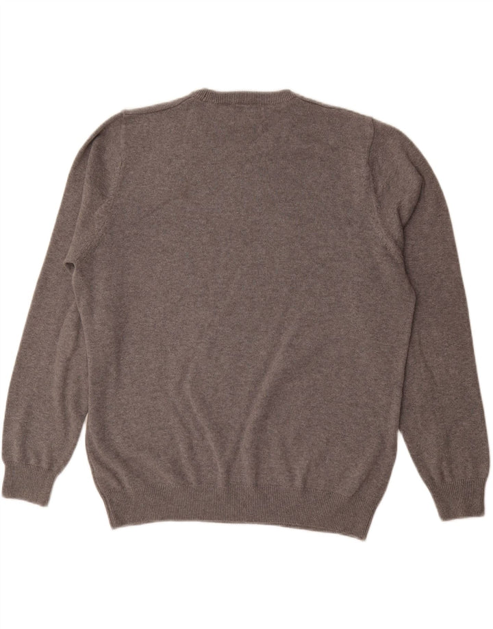 MARKS & SPENCER Jersey de cuello redondo para hombre, talla grande, algodón gris