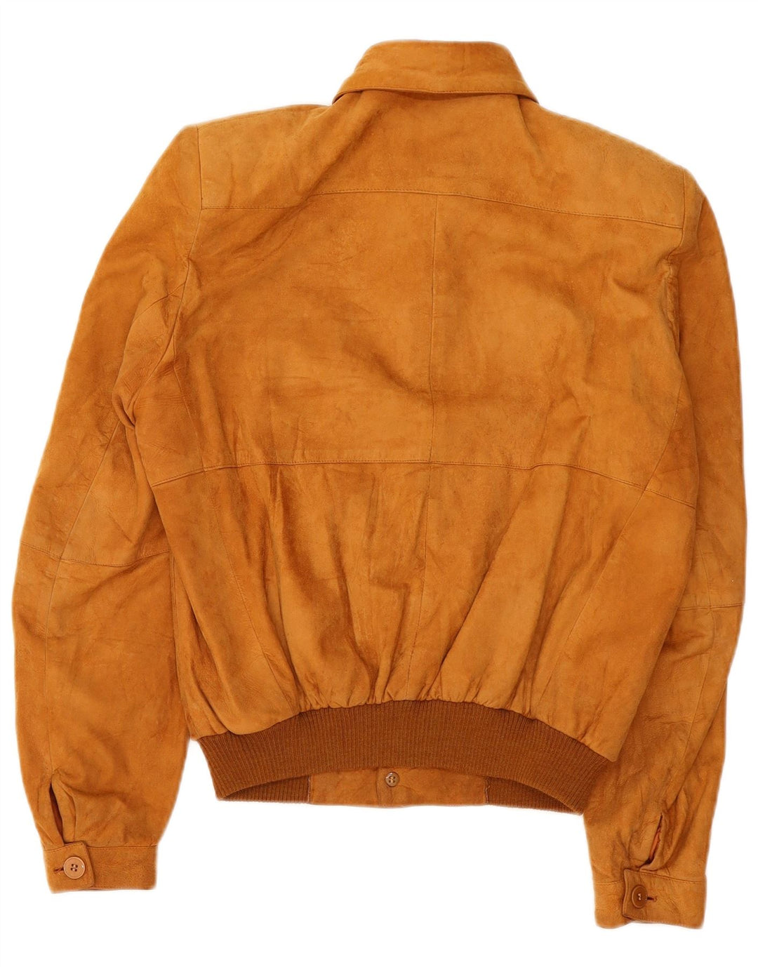 Vintage hombres ante bomber chaqueta IT 46 pequeño cuero beige