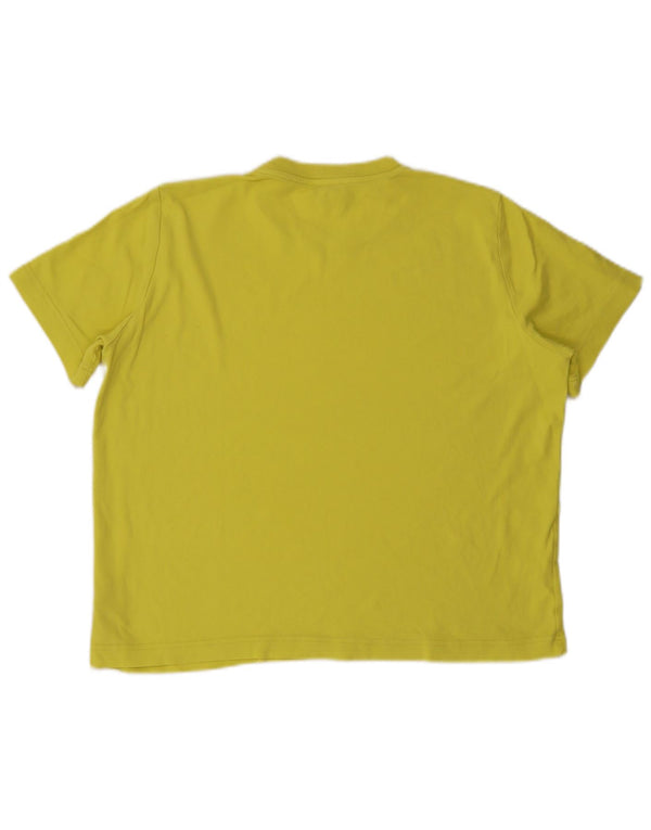 Massimo Dutti Camiseta Mujer Top UK 40 XL Algodón Amarillo