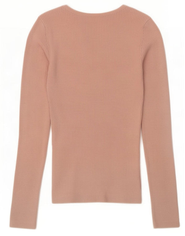 Topshop Top de manga larga para mujer UK 8 Small Viscosa rosa