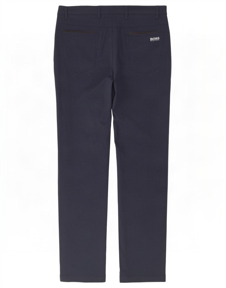 Hugo Boss Hombre Pantalón Chino Slim W30 L31 Poliéster Azul Marino