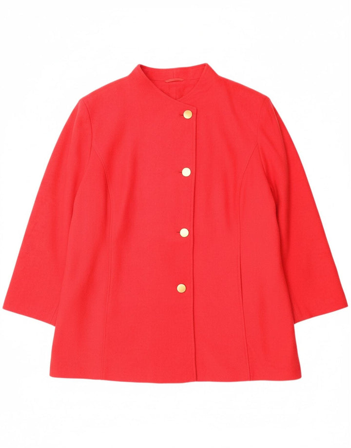 VINTAGE Abrigo de mujer Reino Unido 28 6XL Poliéster rojo