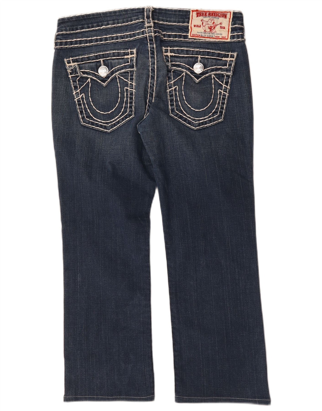 True Religion Vaqueros cortos para mujer con corte tipo bota W32 L26 Algodón azul