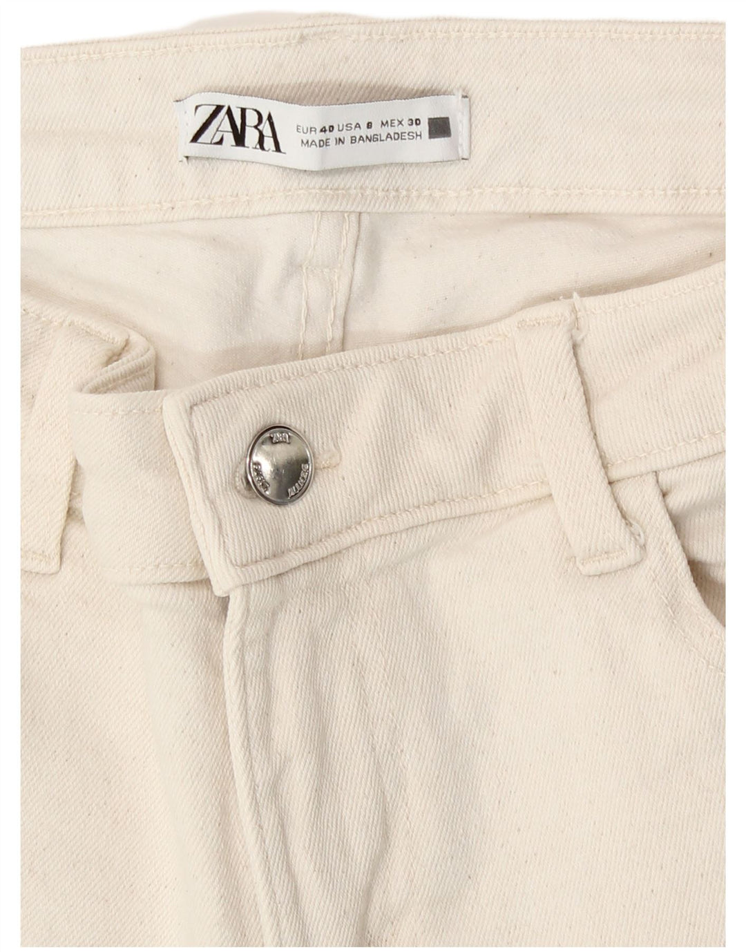 Zara Vaqueros Pitillo Mujer EU 40 Mediano W30 L27 Beige