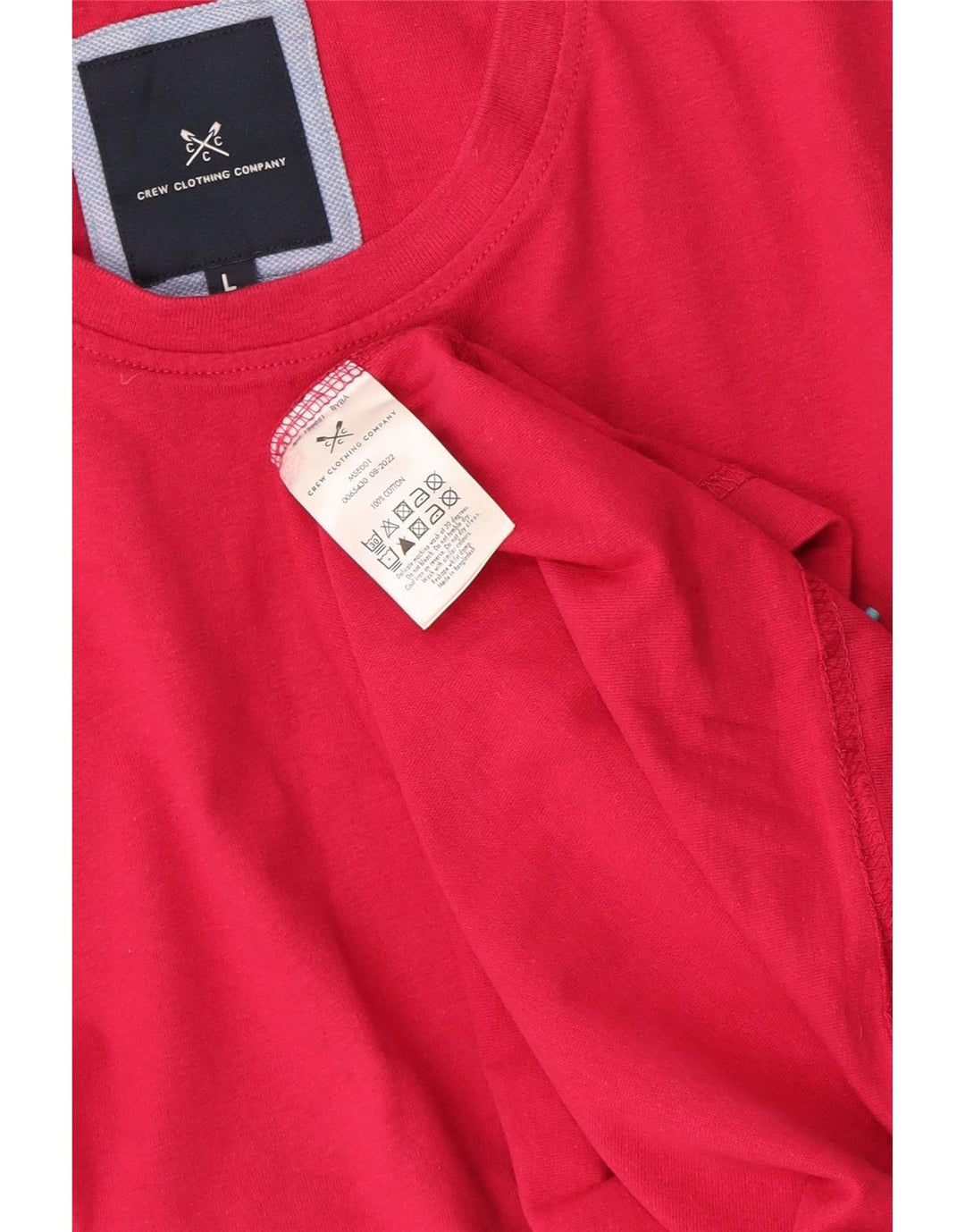Crew Clothing Camiseta para hombre Top Grande Algodón rojo