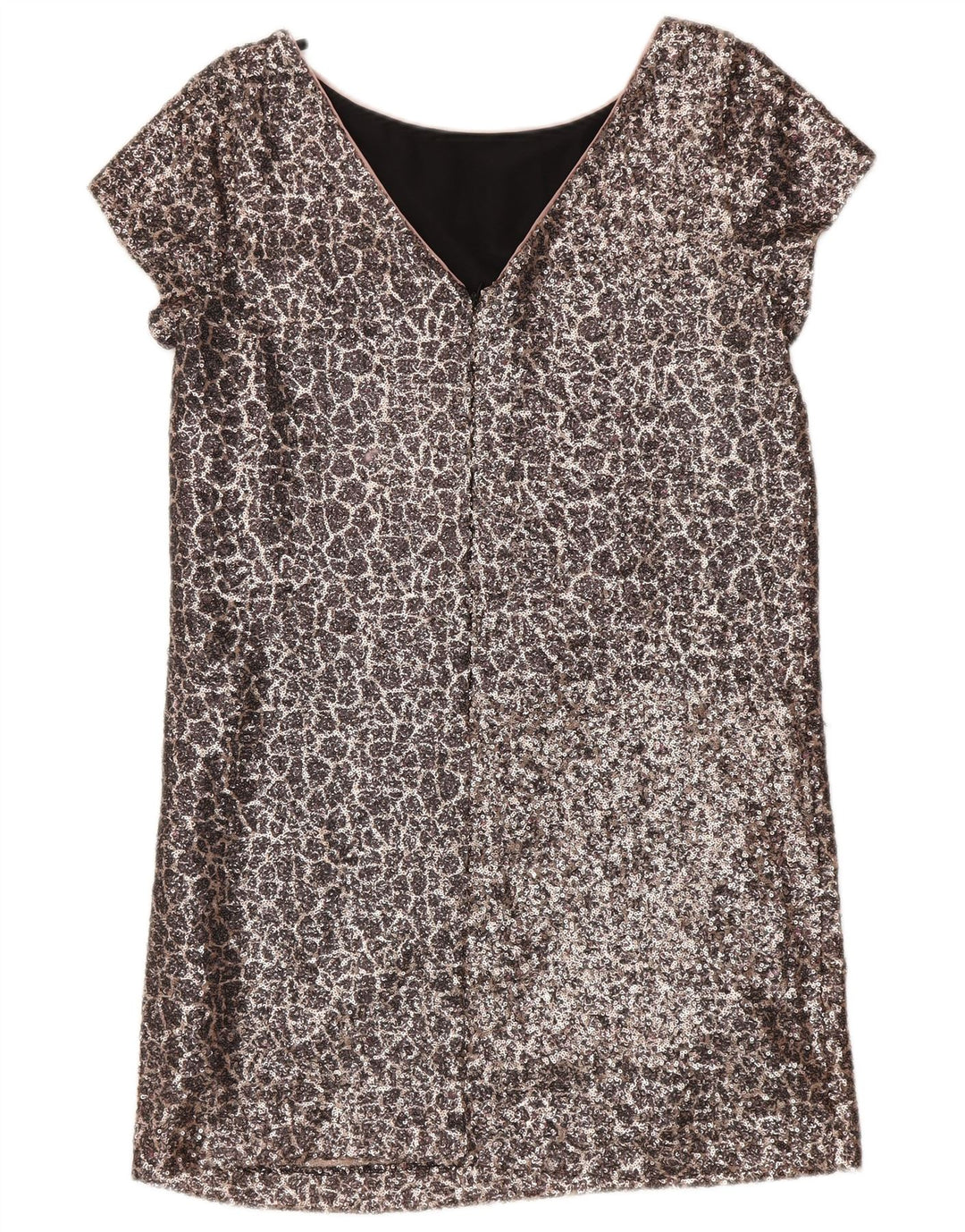 Next Vestido recto con lentejuelas para mujer UK 42 Nylon plateado mediano