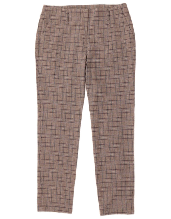 Zara Mujer Pantalones Chinos Slim Small W26 L27 Cuadros Grises