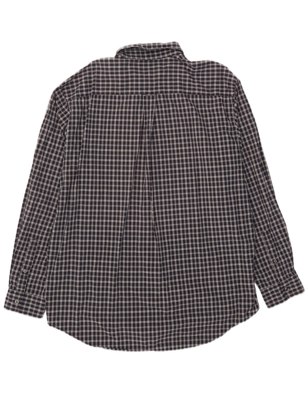 Nautica Camisa Hombre XL Azul Marino Cuadros Algodón