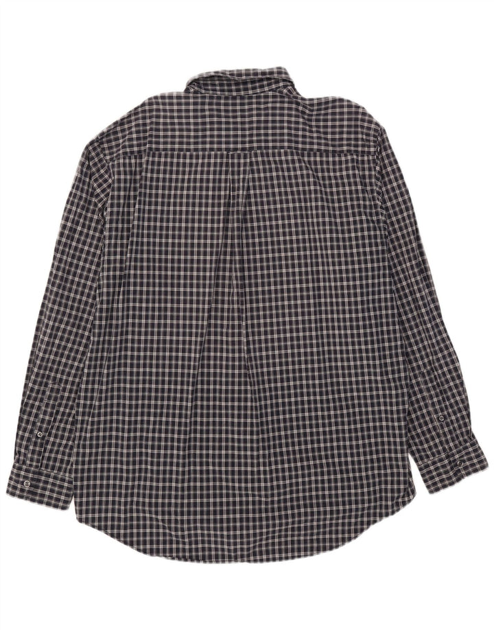 Nautica Camisa Hombre XL Azul Marino Cuadros Algodón