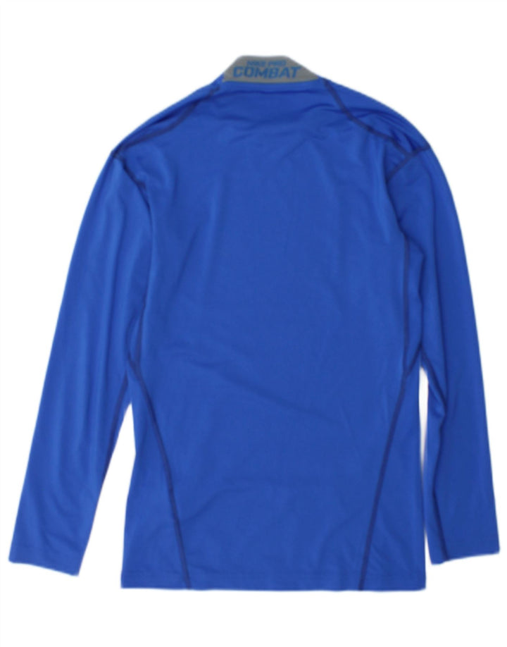 Nike Mens Dri Fit Top manga larga poliéster azul pequeño