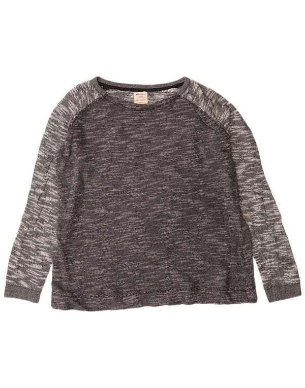 Champion Camiseta de manga larga para mujer UK 40 XL Algodón moteado gris