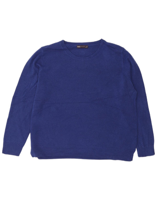 Marks & Spencer Jersey con Cuello Barco para Mujer UK 20 2XL Acrílico Azul