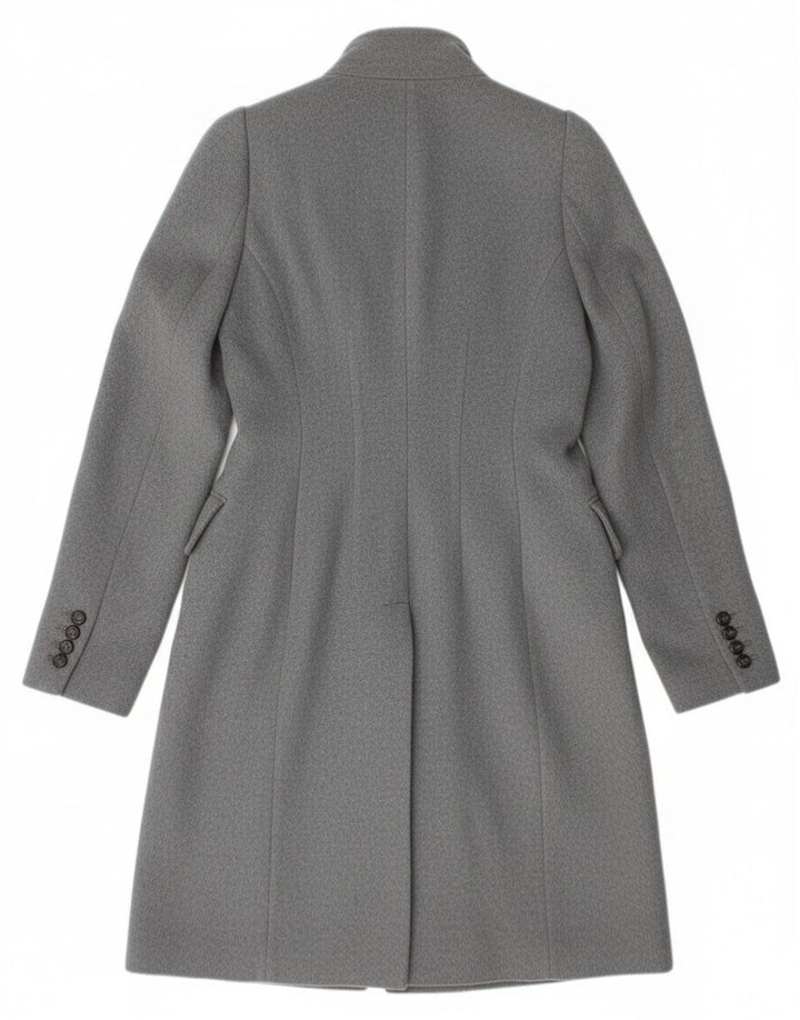 Zara Mujer Abrigo Cruzado UK 42 Lana Gris Medio