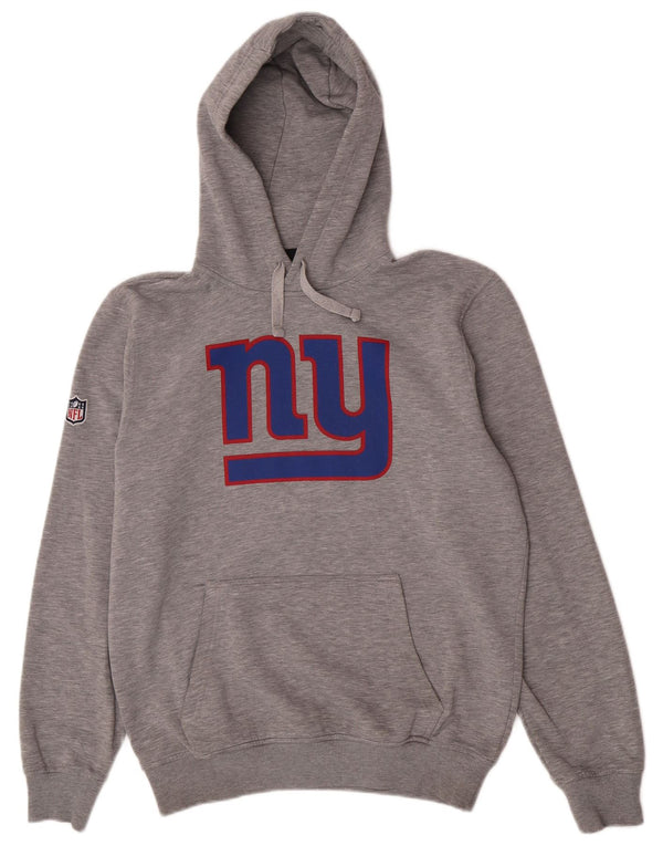 New Era Jersey con capucha estampada de los New York Giants de algodón gris medio para hombre