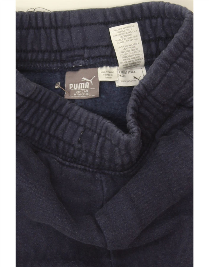 PUMA Boys Graphic Tracksuit Trousers 7-8 Years Medium Navy Blue Cotton Vintage Puma and Second-Hand Puma from Messina Hembry 
