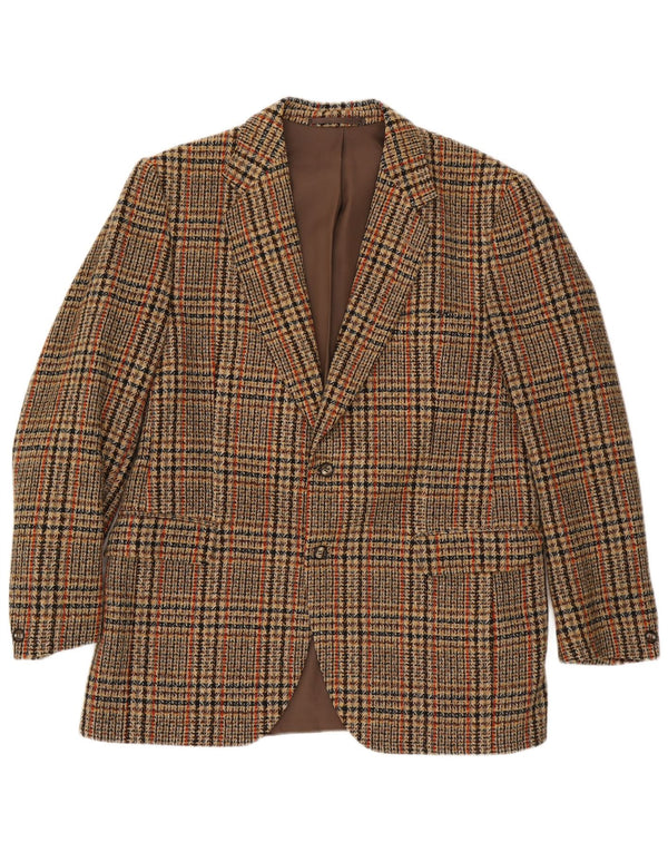 Avant Chaqueta tipo blazer de 2 botones para hombre IT 54 2XL Lana a cuadros marrón
