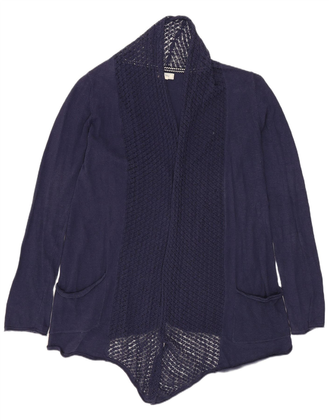 FAT FACE Suéter tipo cárdigan abierto para mujer UK 10 Small Azul marino Algodón