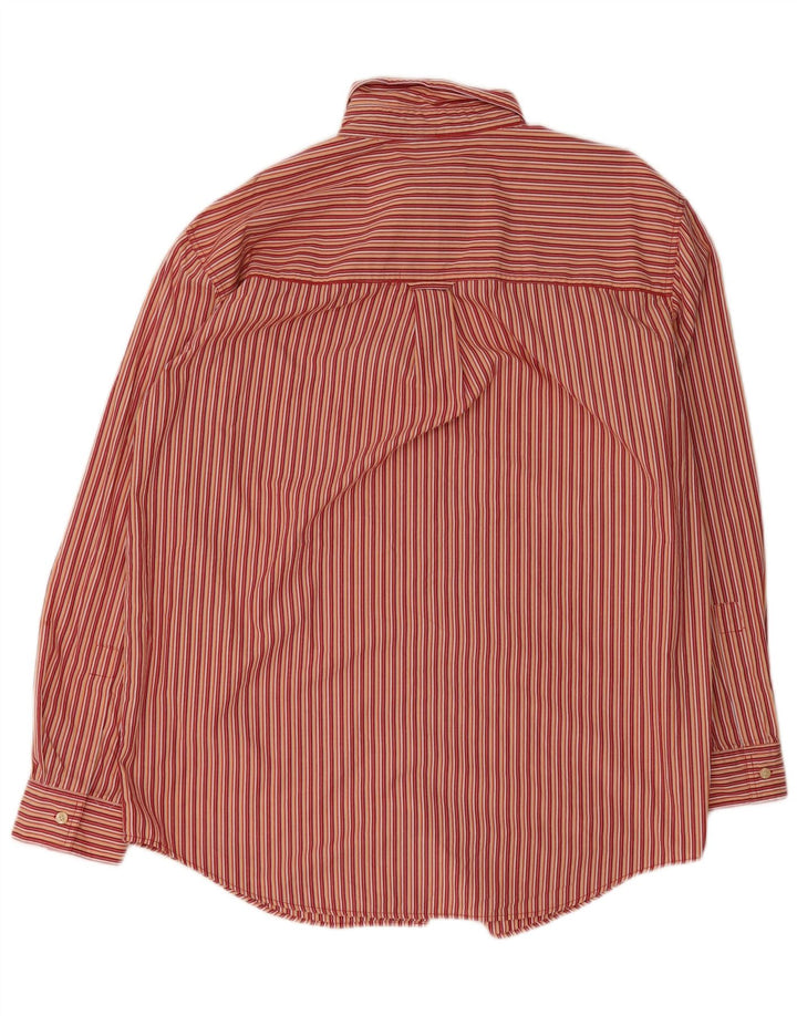 Chaps Camisa de corte regular para hombre de algodón a rayas rojas grandes