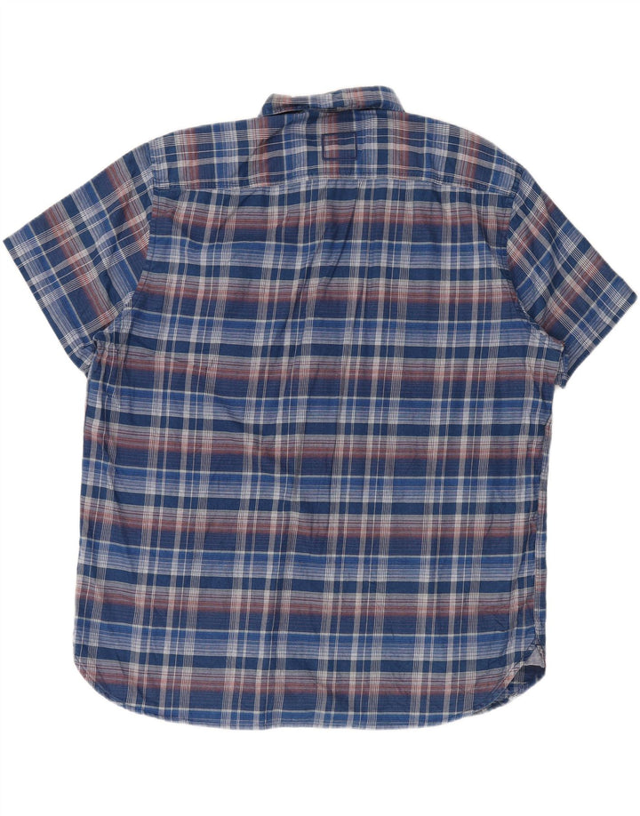 CAMEL ACTIVE Camisa de manga corta para hombre de ajuste regular 2XL Blue Check