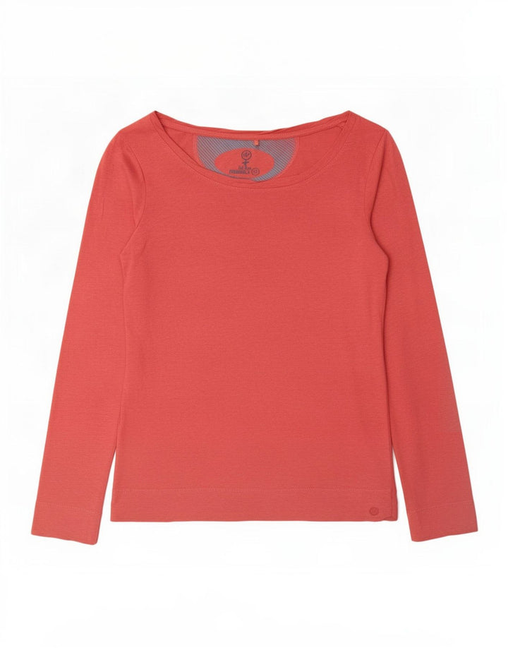 Camiseta de mujer Fat Face de manga larga UK 40 Algodón moteado rojo mediano