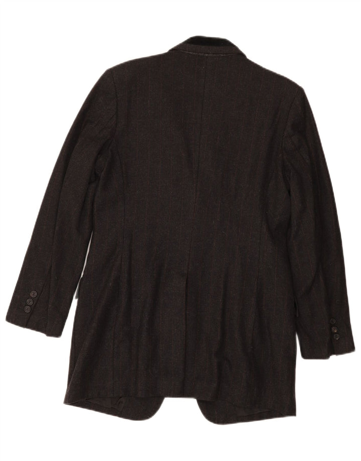 ALBERTO BIANI Womens 2 Button Blazer Jacket IT 44 Medium Grey Pinstripe Vintage Alberto Biani and Second-Hand Alberto Biani from Messina Hembry 