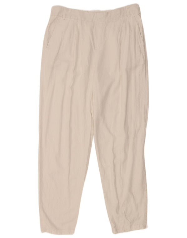 Marks & Spencer Pantalones chinos cónicos para mujer UK 40 Large W32 L29 Blanco
