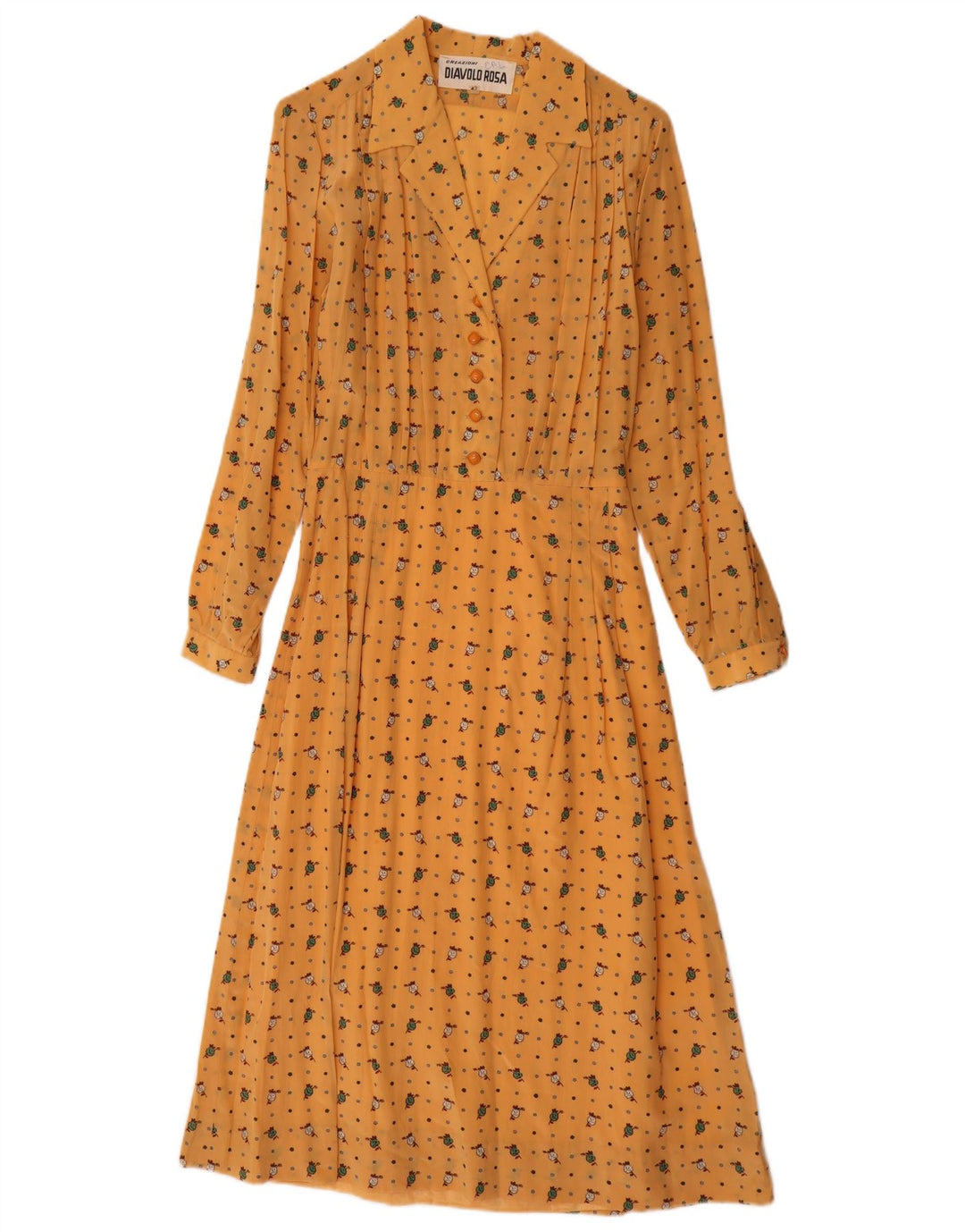 Diavolo Rosa Vestido largo tipo jersey para mujer IT 42 Floral amarillo mediano