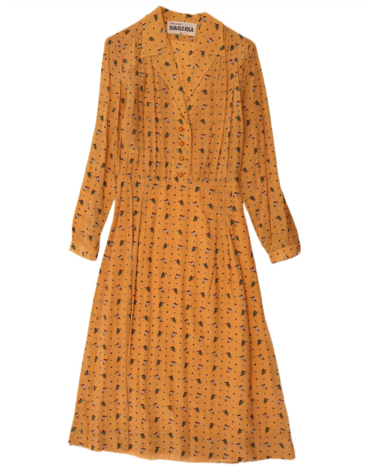 Diavolo Rosa Vestido largo tipo jersey para mujer IT 42 Floral amarillo mediano