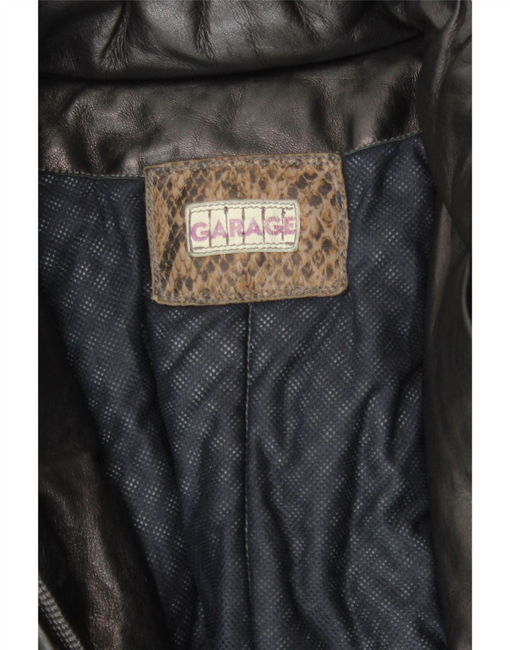 Abrigo de cuero de manga 3/4 para mujer Garage UK 40 XL Negro