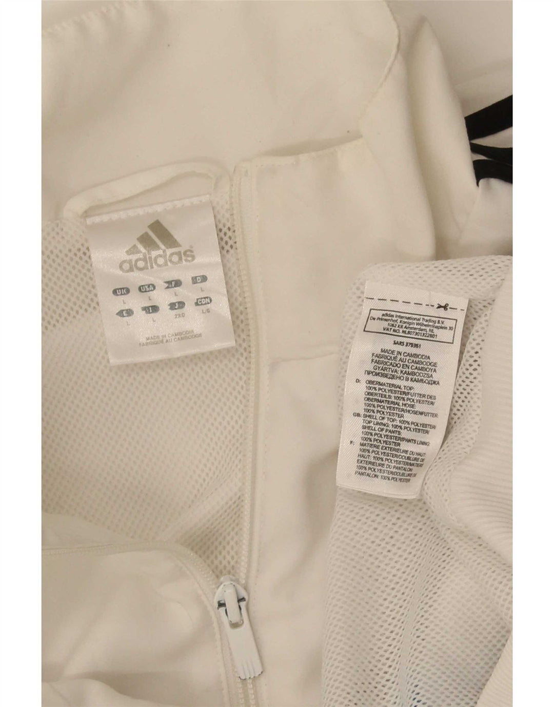 Adidas Hombre Chándal Top Chaqueta Grande Blanco Colorblock Poliéster