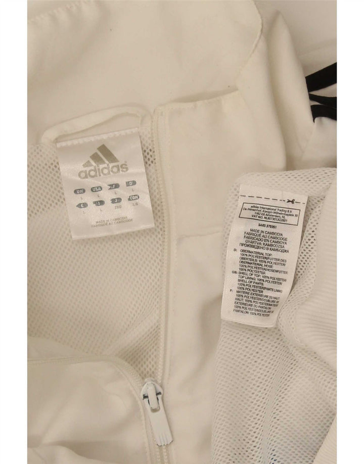 Adidas Hombre Chándal Top Chaqueta Grande Blanco Colorblock Poliéster