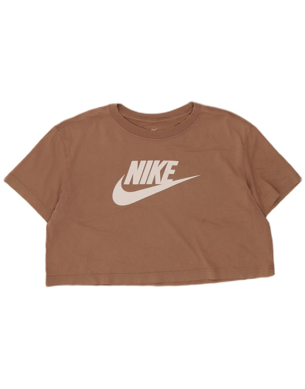 Nike Camiseta corta gráfica para mujer UK 44 Algodón beige medio
