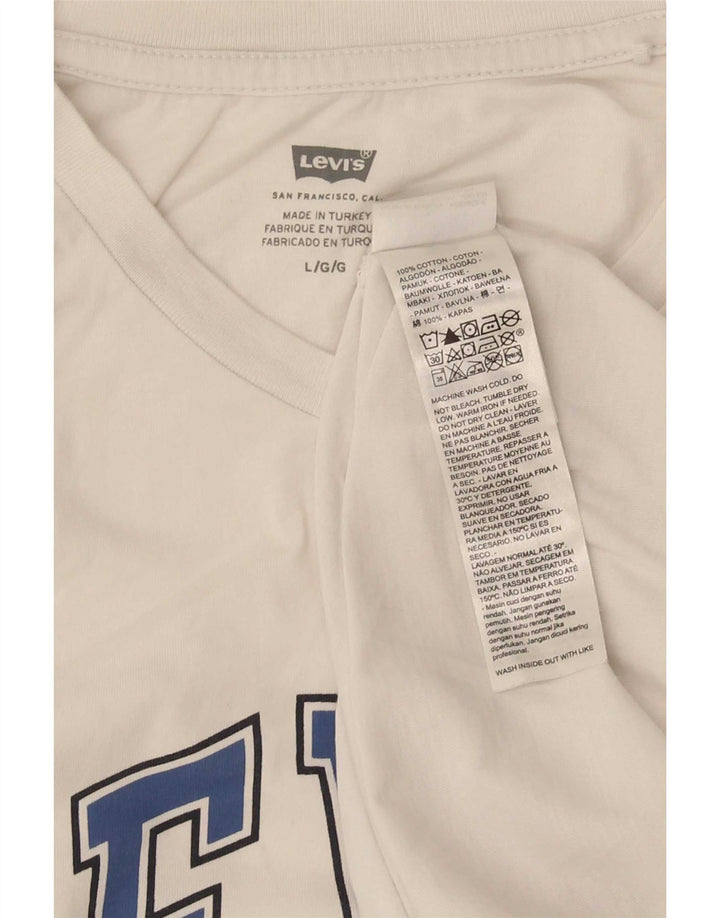 Levi's Camiseta gráfica para hombre Top grande de algodón blanco