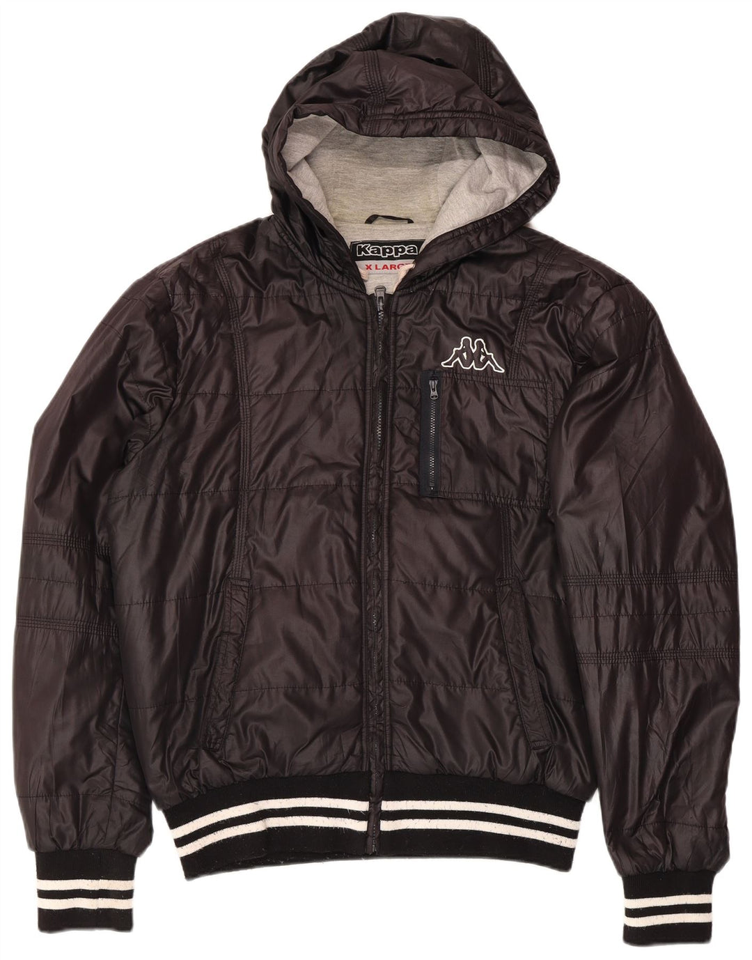 Kappa Chaqueta acolchada con capucha para hombre UK 42 XL Poliéster negro