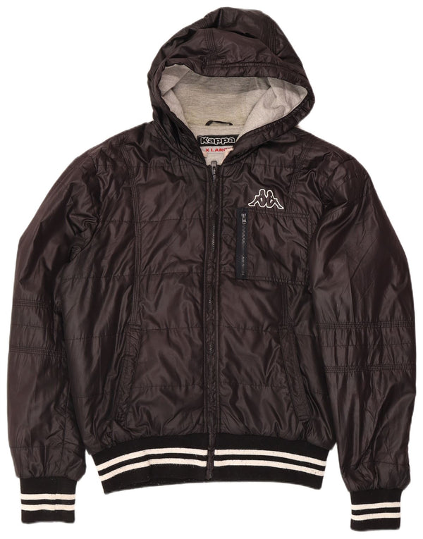 Kappa Chaqueta acolchada con capucha para hombre UK 42 XL Poliéster negro