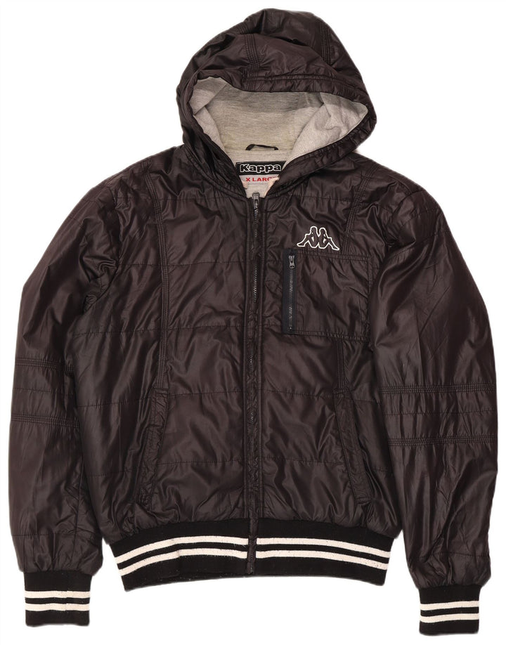 Kappa Chaqueta acolchada con capucha para hombre UK 42 XL Poliéster negro