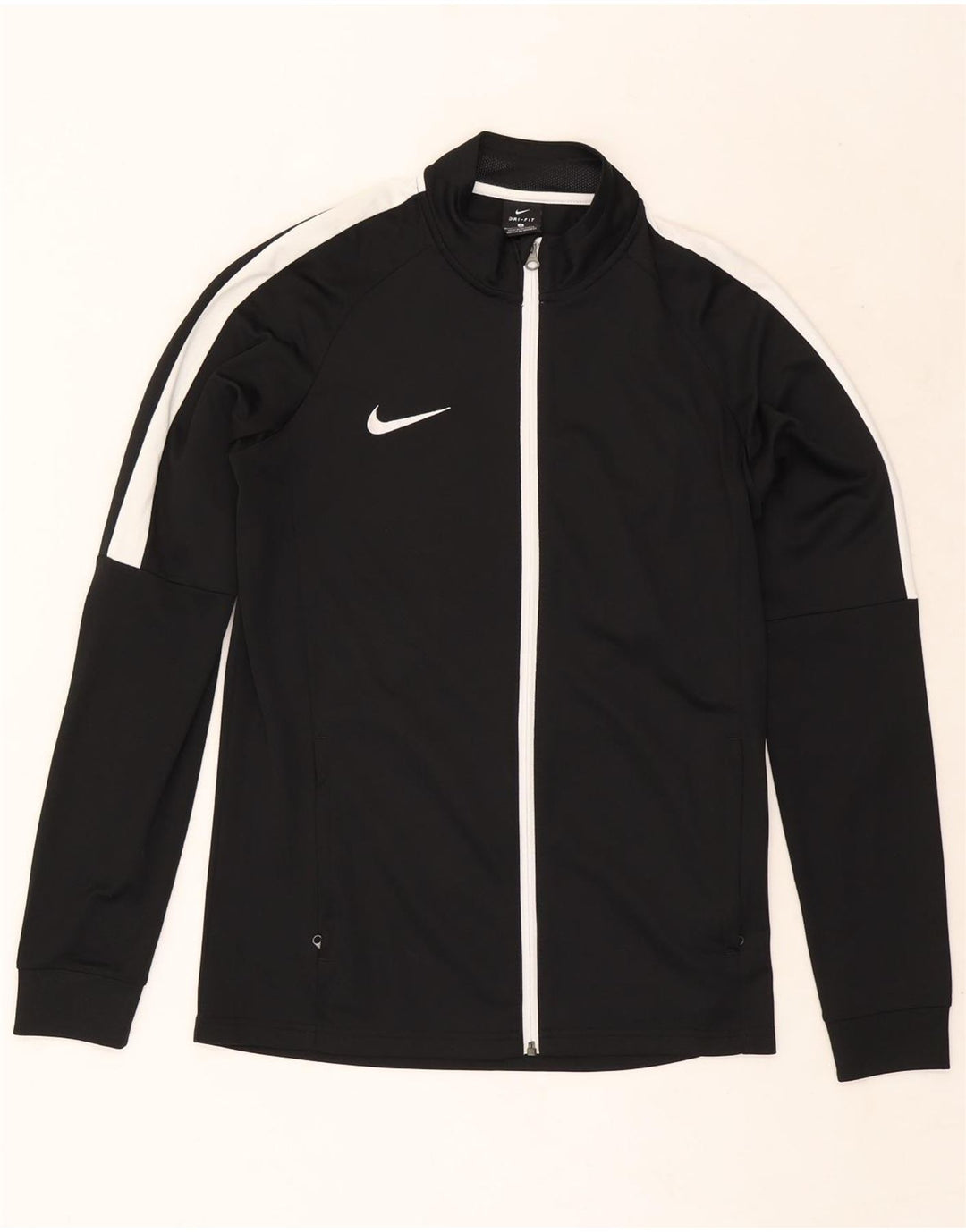 Nike Hombre Dri Fit Chándal Top Chaqueta Mediano Negro Colorblock Poliéster