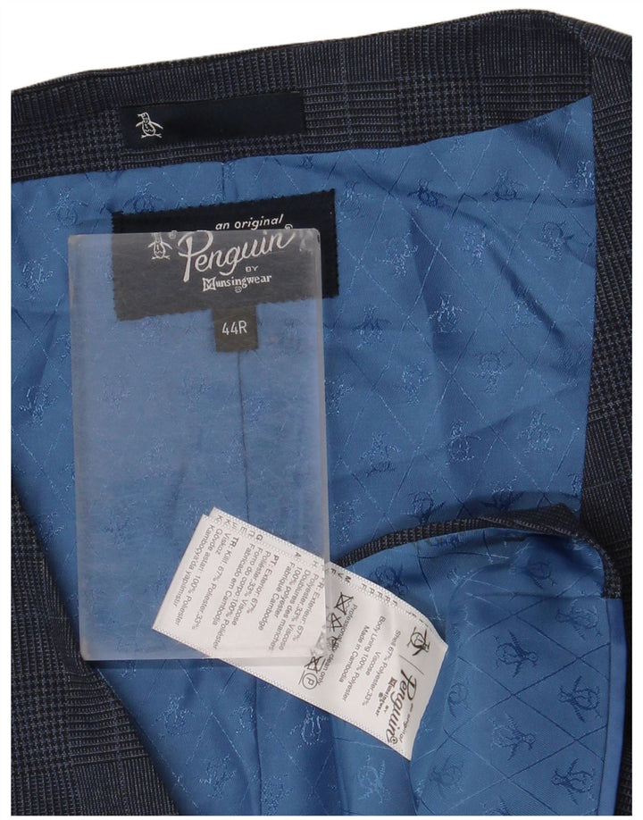Chaleco para hombre Penguin UK 44 2XL Poliéster de pata de gallo azul